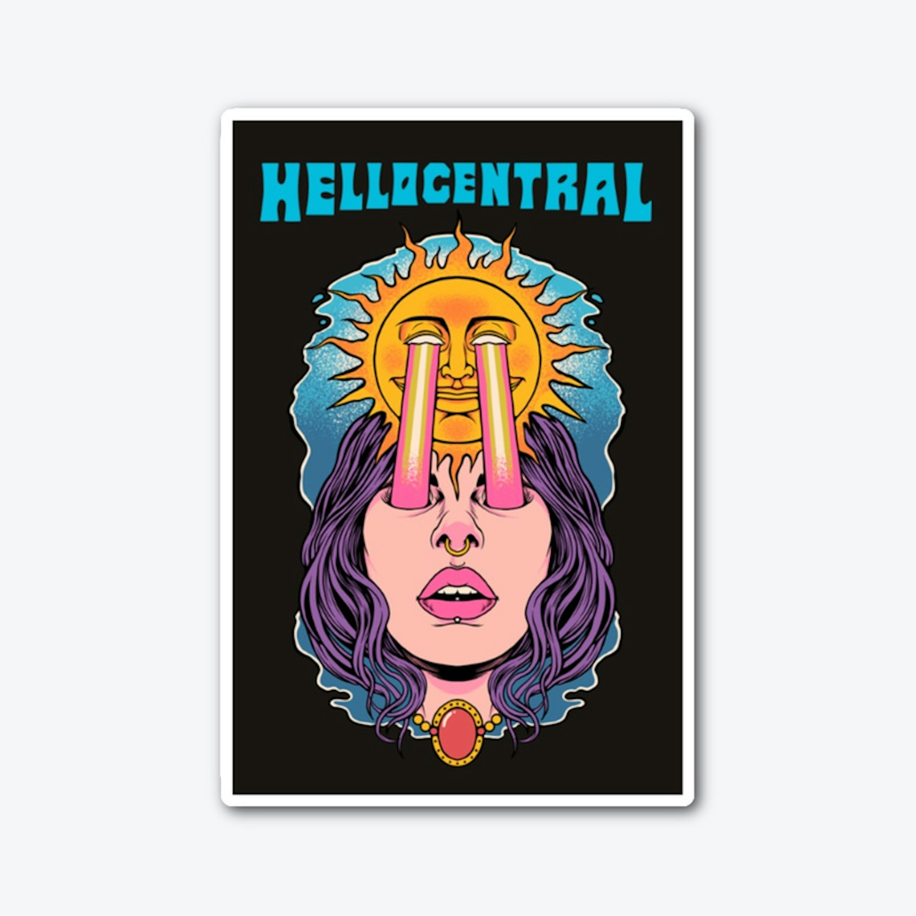 hellocentral black sticker