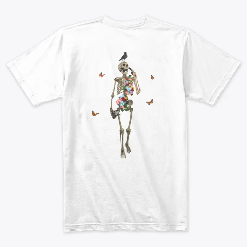 backside skeleton rose tee